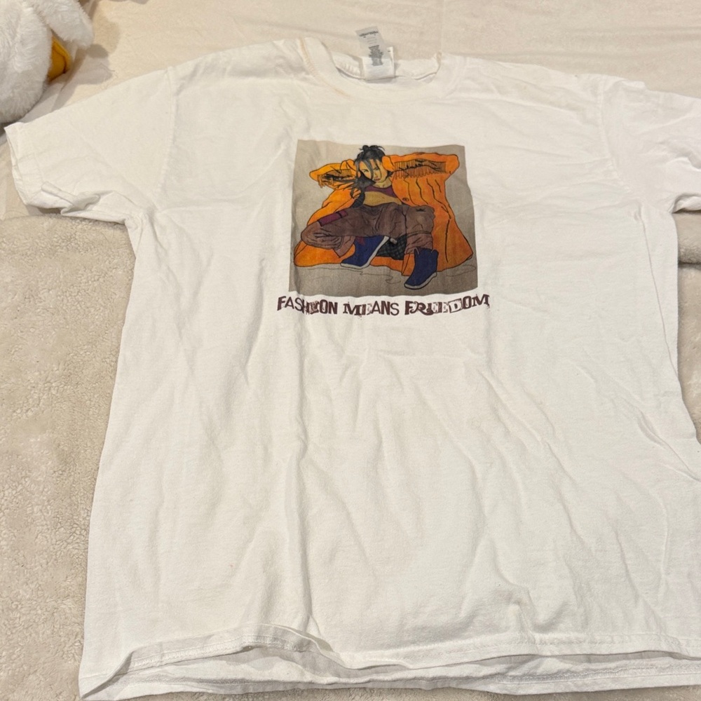 Gildan White Tee with Bold Graphic